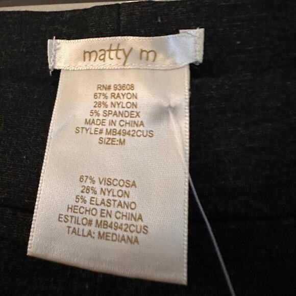 NWT Matty M dark grey zip ponte pant size medium - Picture 4 of 5